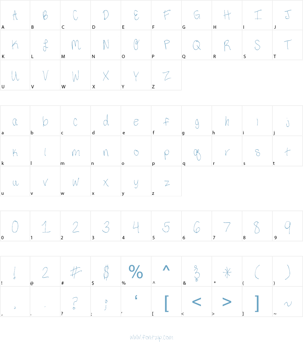 Third Grade Handwriting Font Character